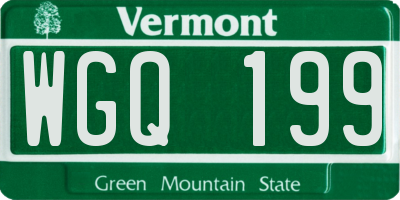 VT license plate WGQ199