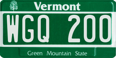 VT license plate WGQ200