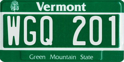 VT license plate WGQ201