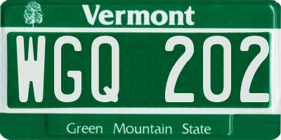 VT license plate WGQ202