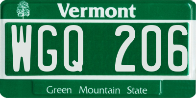 VT license plate WGQ206