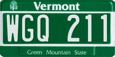 VT license plate WGQ211