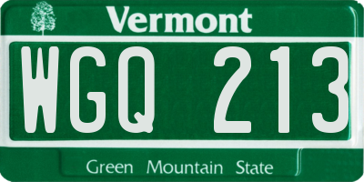 VT license plate WGQ213