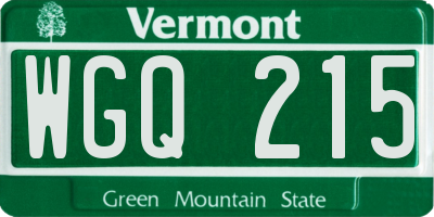 VT license plate WGQ215