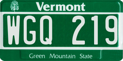VT license plate WGQ219