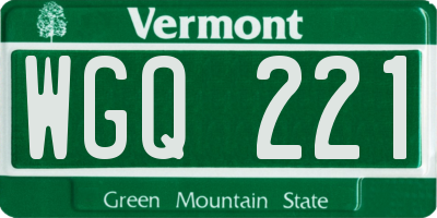 VT license plate WGQ221