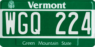 VT license plate WGQ224