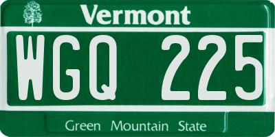 VT license plate WGQ225