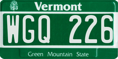 VT license plate WGQ226