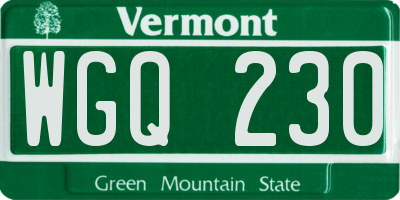 VT license plate WGQ230