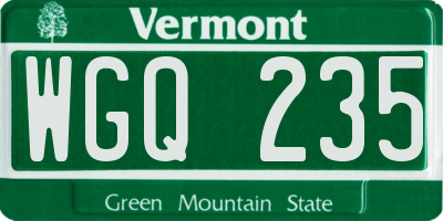 VT license plate WGQ235