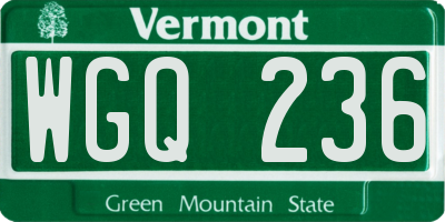 VT license plate WGQ236