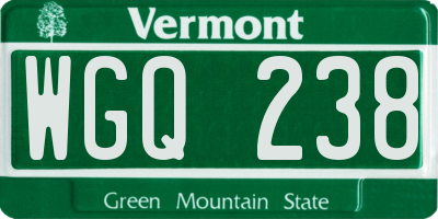 VT license plate WGQ238