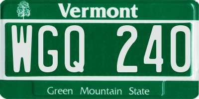 VT license plate WGQ240