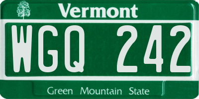 VT license plate WGQ242