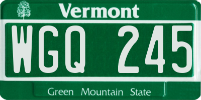 VT license plate WGQ245