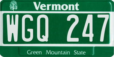 VT license plate WGQ247