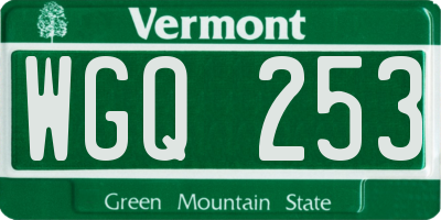 VT license plate WGQ253