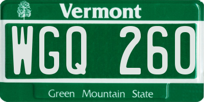VT license plate WGQ260