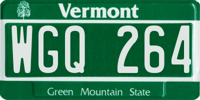 VT license plate WGQ264