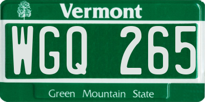 VT license plate WGQ265