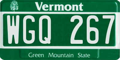 VT license plate WGQ267