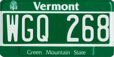 VT license plate WGQ268