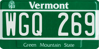 VT license plate WGQ269