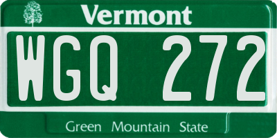 VT license plate WGQ272