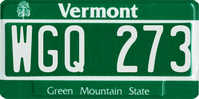VT license plate WGQ273