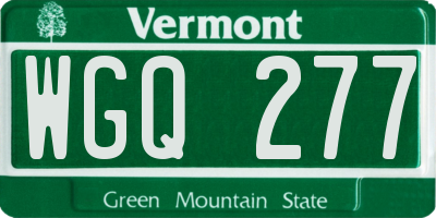 VT license plate WGQ277