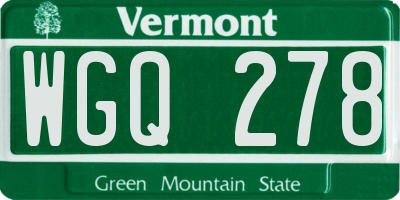 VT license plate WGQ278