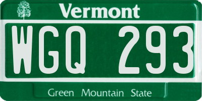 VT license plate WGQ293
