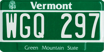VT license plate WGQ297