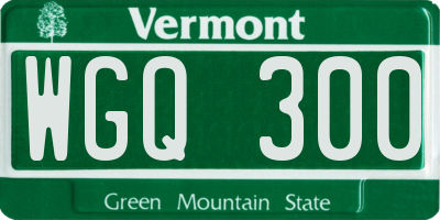 VT license plate WGQ300