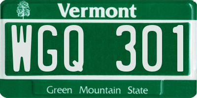 VT license plate WGQ301