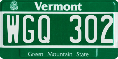 VT license plate WGQ302