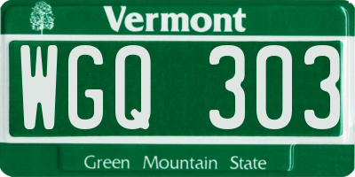VT license plate WGQ303