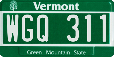 VT license plate WGQ311