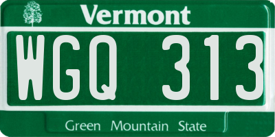 VT license plate WGQ313
