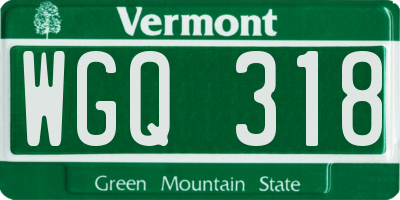 VT license plate WGQ318