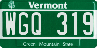 VT license plate WGQ319
