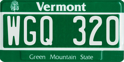 VT license plate WGQ320