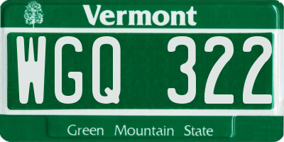 VT license plate WGQ322