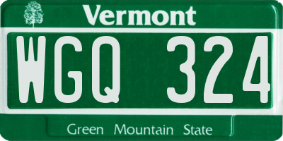 VT license plate WGQ324