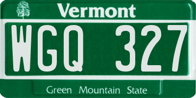 VT license plate WGQ327