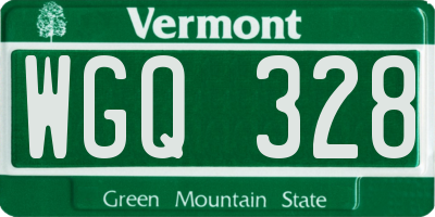 VT license plate WGQ328