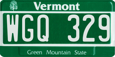 VT license plate WGQ329