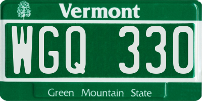 VT license plate WGQ330