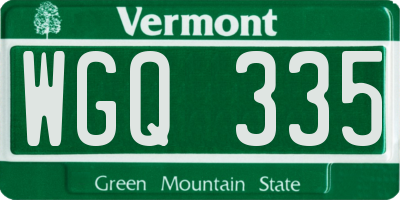 VT license plate WGQ335
